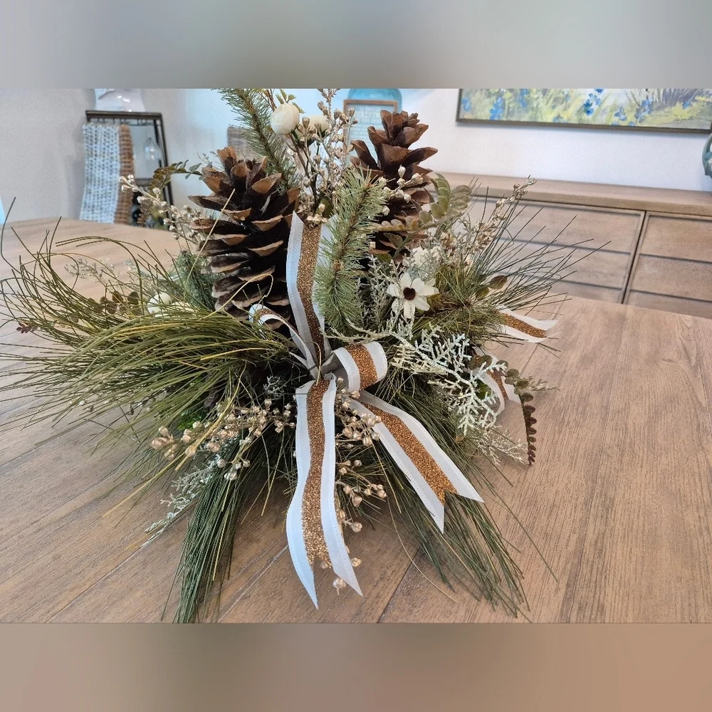 Stunning One Of A Kind Fall/Winter Custom Made Floral Centerpiece New